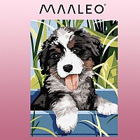 Πίνακας με αριθμούς 40x30cm - σκύλος Maaleo 22780