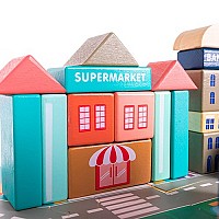 Wooden blocks 115 pcs - city 23519